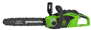 Цепная пила аккумуляторная GreenWorks GD40CS15K4, 40V, 35 см, бесщеточная, до 1,5 КВТ, с АКБ 4АЧ и ЗУ
