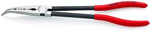 Плоскогубцы монтажные юстировочные, для труднодоступных мест, губки 45°, 280 мм, фосфатированные, обливные ручки, SB KNIPEX