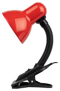 Настольный светильник ЭРА N-102-E27-40W-R на прищепке красный