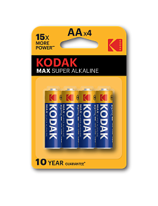 Батарейки Kodak LR6-4BL MAX SUPER Alkaline [KAA-4] (80/400/17600)
