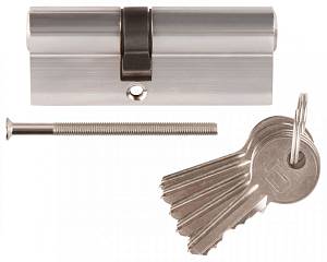 Цилиндровый механизм &quot;PALLADIUM&quot; асимметричный, 80 мм, ключ-ключ, хром