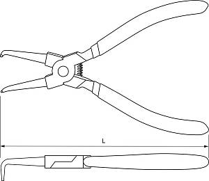 IRBP180 Щипцы для стопорных колец «загнутый сжим», 180 мм Thorvik