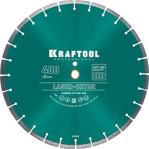 KRAFTOOL Laser-Beton, 400 мм, (25.4/20 мм, 10 х 3.4 мм), сегментный алмазный диск (36686-400)