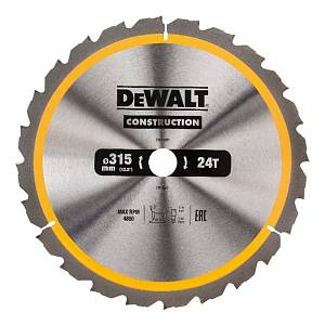 Пильный диск DEWALT DT1961, CONSTRUCTION по дереву с гвоздями 315/30, 24 ATB -5°