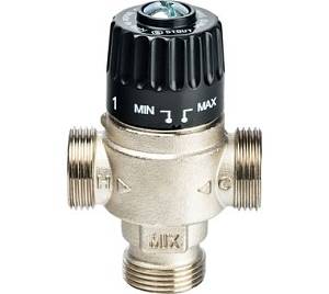 SVM-0025-236520 STOUT Термостатический смесительный клапан для систем отопления и ГВС 3/4" НР 30-65°С KV 2,3