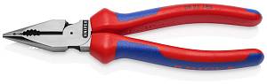 Плоскогубцы комбинированные остроконечные с удлинёнными губками, 185 мм, фосфатированные, 2-комп ручки, SB KNIPEX
