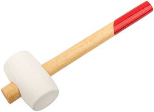 Киянка резиновая белая, деревянная ручка 45 мм ( 225 гр ) KУРС
