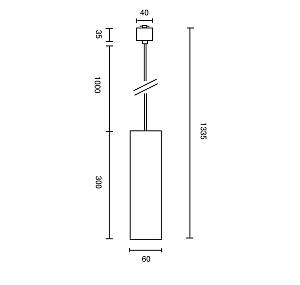 Трековый подвесной светильник Technical TR025-1-GU10-B
