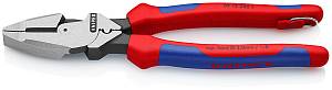 Lineman's Плоскогубцы электромонтажные, зона обжима, 240 мм, фосфатированные, 2-комп ручки, проушина для страховки, BK KNIPEX